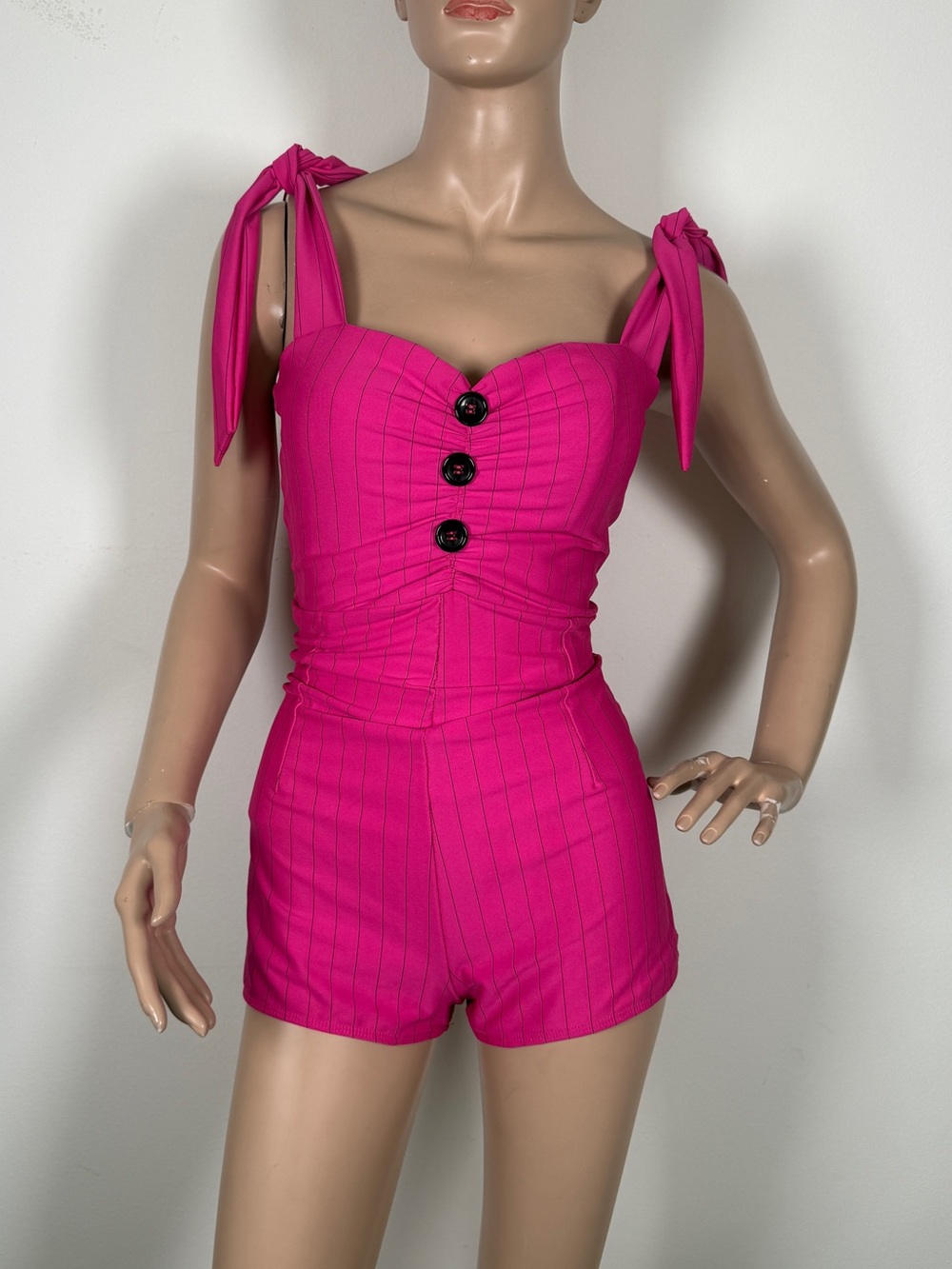Pinky pinups pink pinstripe one piece swimsuit bathing suit